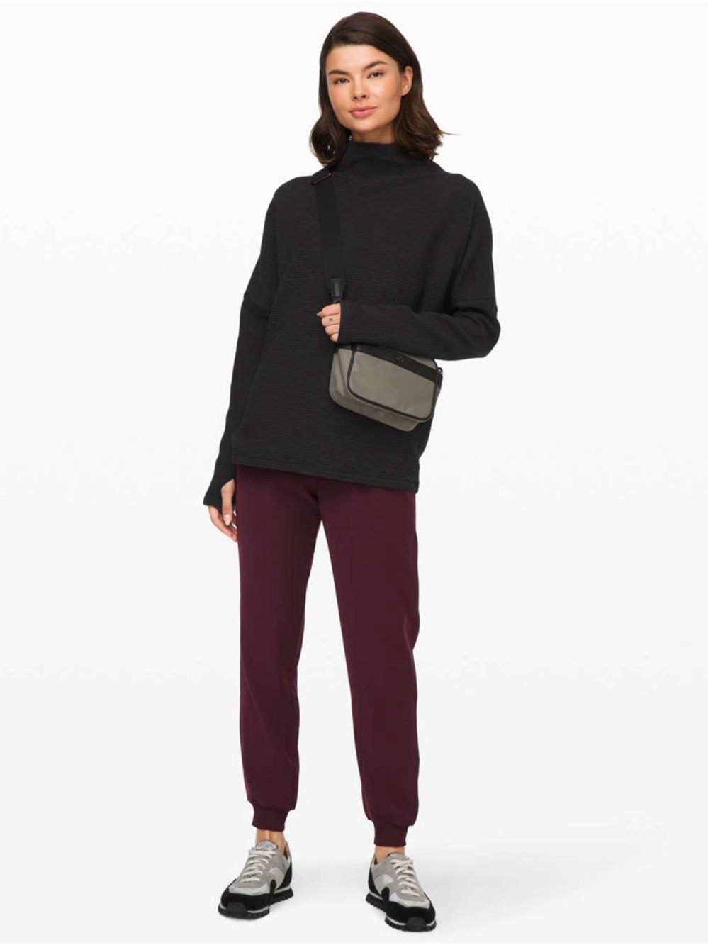 LULULEMON Along the Way Mock Neck Long Sleeve in Black - S